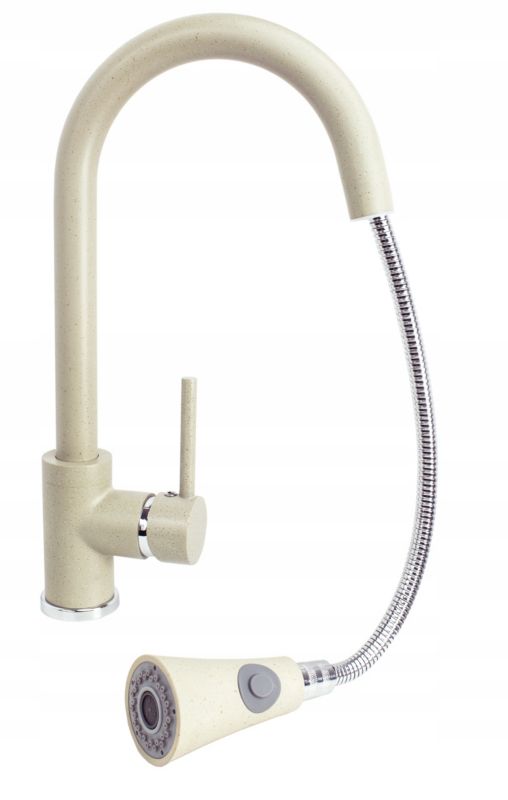 Bateria Kuchenna Granitan Snake Wyciągana Wylewka Beżowy 1szt.