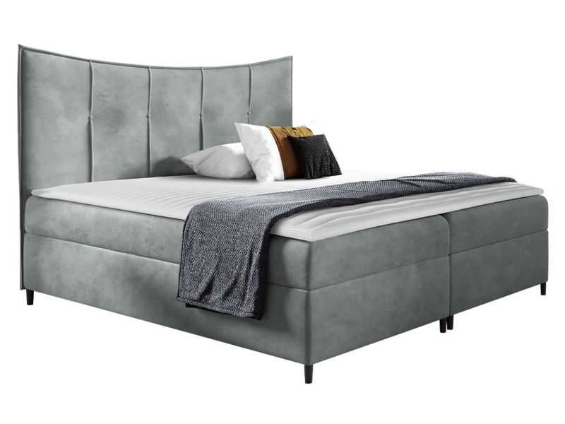 Łóżko kontynentalne MIRJAN 24 Bergamo 160x200 lodowy szary 1 szt.