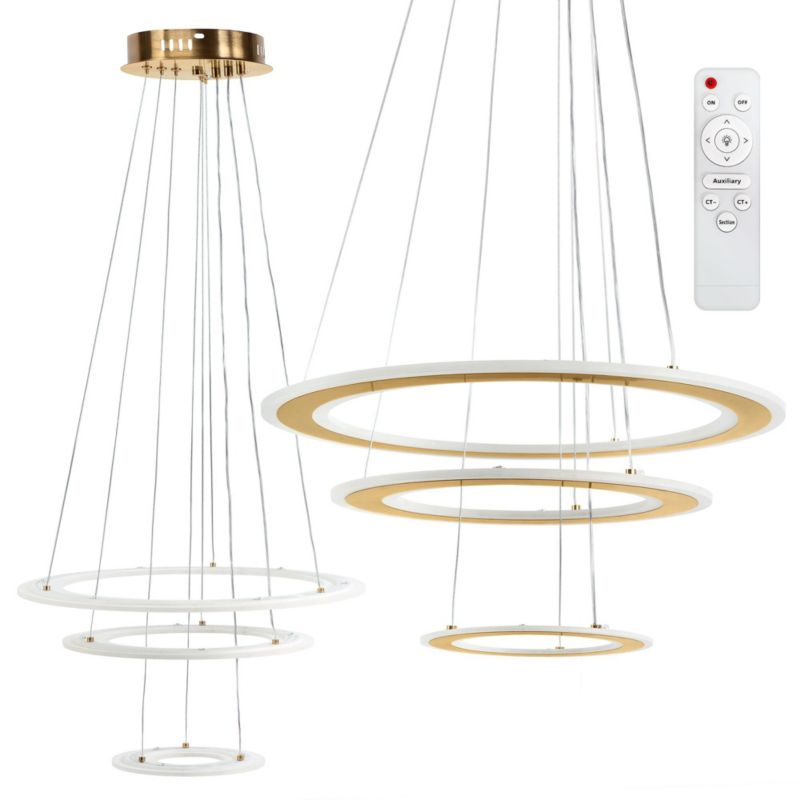 Lampa Sufitowa Wisząca Toolight Led G041-3Cp Złoty Szczotkowany 1 Szt