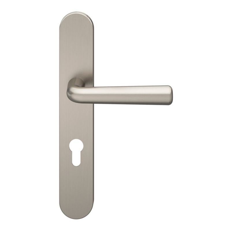 Klamka GoodHome Solid szyld wkładka nikiel satyna