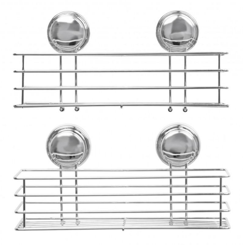 Zestaw łazienkowy srebrny - GAVI - YOKA HOME 2 x półka łazienkowa - 1 szt.