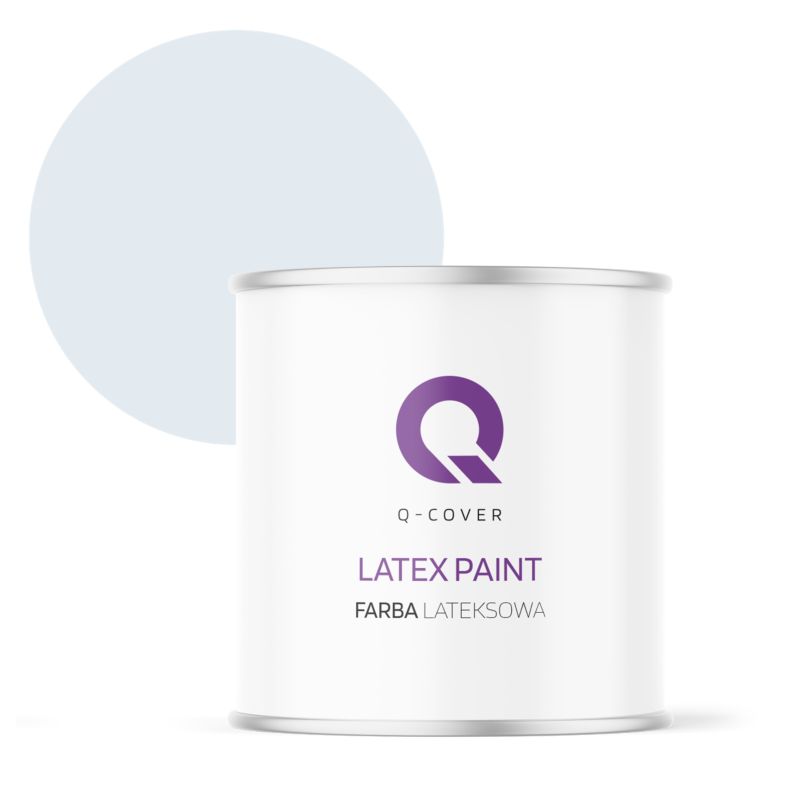 Farba Lateksowa Do Ścian i Sufitów Q-Cover Biel złamana w błękit H0179 Głęboki Mat 2L