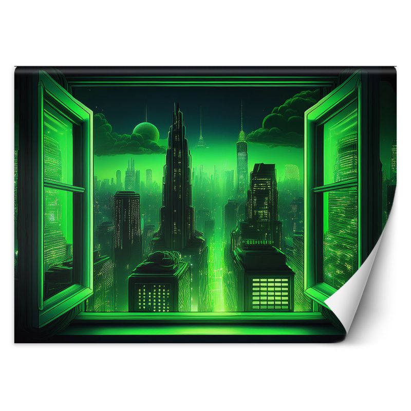 Fototapeta Feeby Widok z okna Futurystyczne Miasto 450x315 1 szt