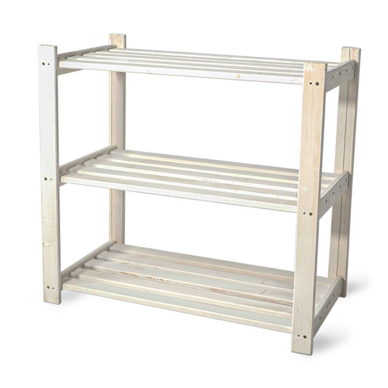 Regał Magazynowy Hurtownia-Mebli Półek 3 Regał Sosnowy 3 Półki 63cm Sosnowy Bielony Sosnowy Bielony 63x33x59 cm 1szt.