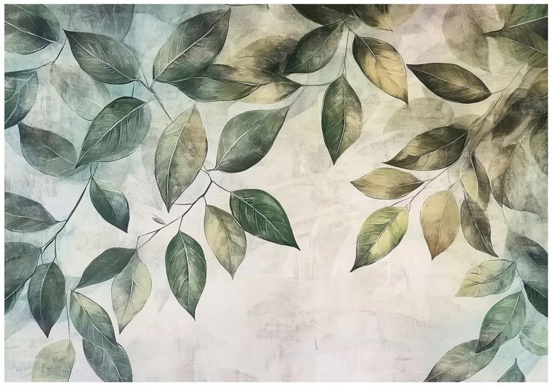 Fototapeta Liście Wiszące Zielone Na Flizelinie WALLARENA 350x250 cm Tapeta Do Sypialni Salonu Kuchni 1 szt.