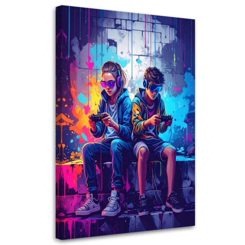 Obraz młodzieżowy dla gracza Feeby Konsola Graffiti Street Art 80x120cm 1szt