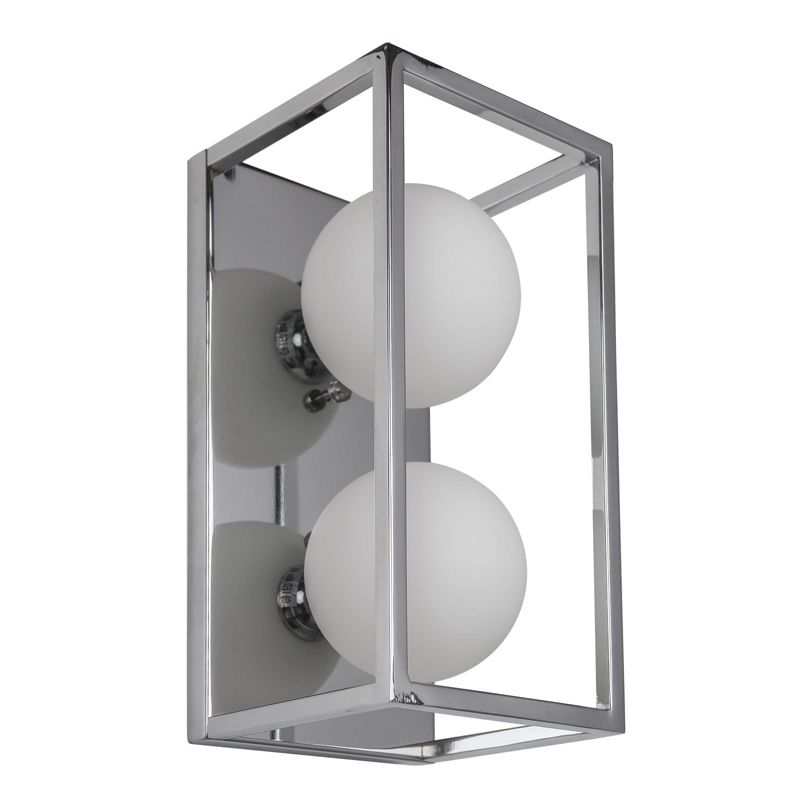 Kinkiet ścienny Italux Daisy chromowany biały 2 x G9 x 4W IP20 wym: 28 x 14 x 14 cm - 1 szt.