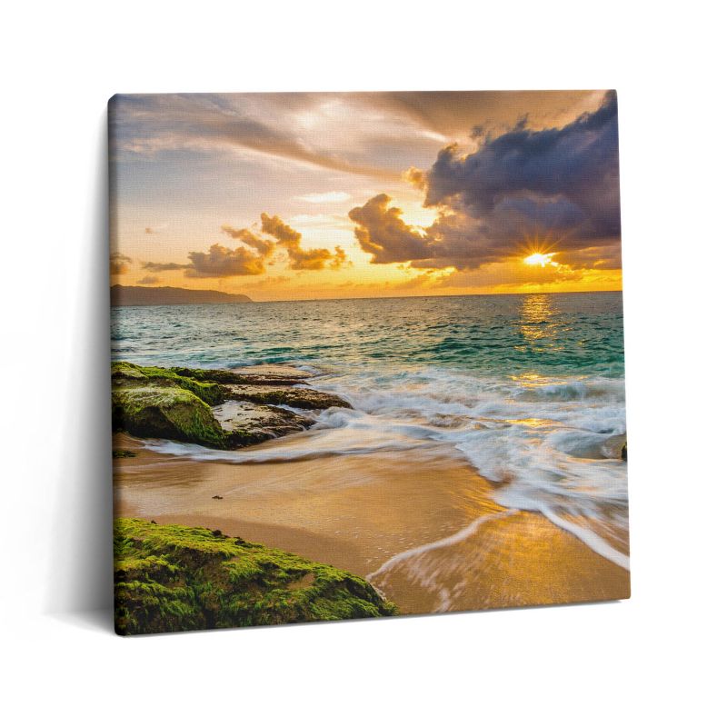 Obraz na płótnie Wallfluent 60x60 cm Brzeg plaży o zachodzie słońca 1 szt.