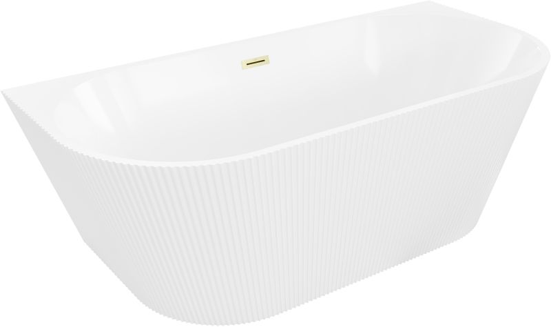 Wanna przyścienna Mexen Oris biała 150x75 cm z przelewem złotym szczotkowanym 1 szt.