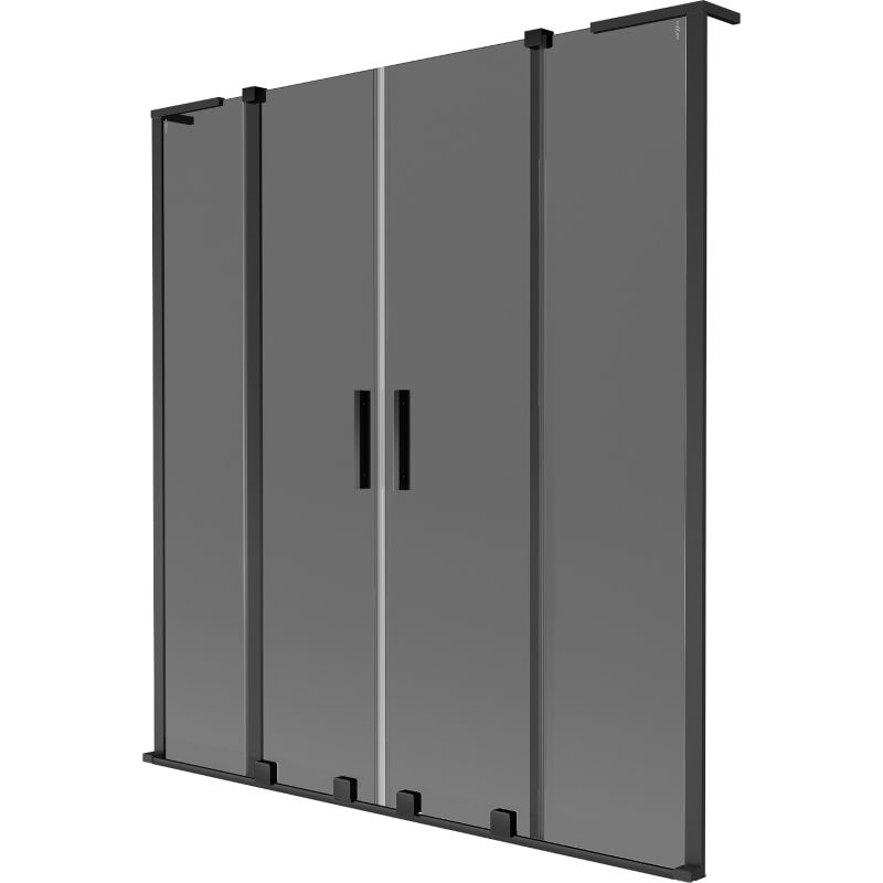 Parawan nawannowy rozsuwany Mexen Velar L grafitowy 150x150 cm 1 szt.