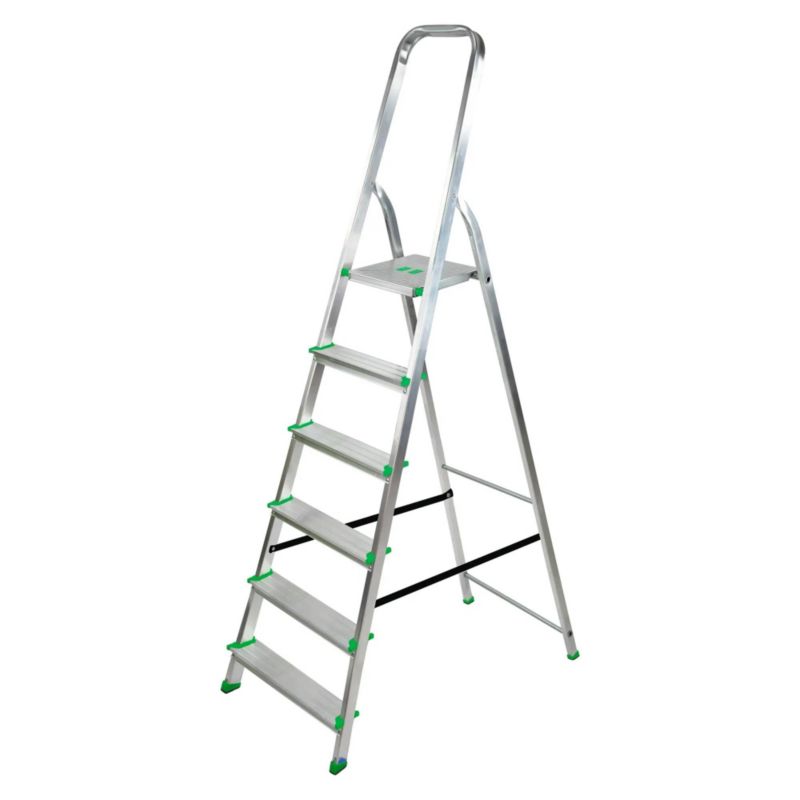 Drabina aluminiowa Bayersystem 6-stopniowa BS-DA6 150kg zielone elementy plastikowe 1 szt.