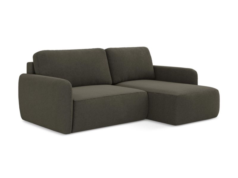 Narożnik prawostronny z funkcją spania LaMiaSofa CORLE z tkaniny strukturalnej 207x148 cm kreci 1 szt.