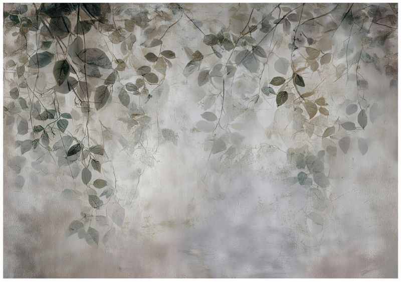 Fototapeta WALLARENA Do Sypialni Salonu Na Flizelinie Liście Wiszące Beton 350x250 cm 1 szt.