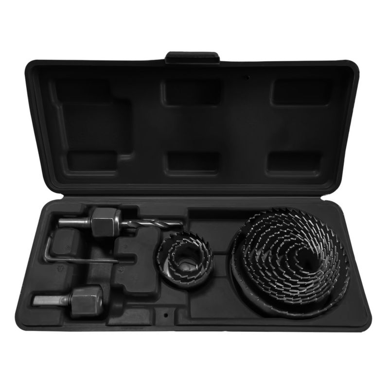 Otwornice GRAPHITE z adapterami, 19-76 mm, zestaw 15 szt 1 kpl