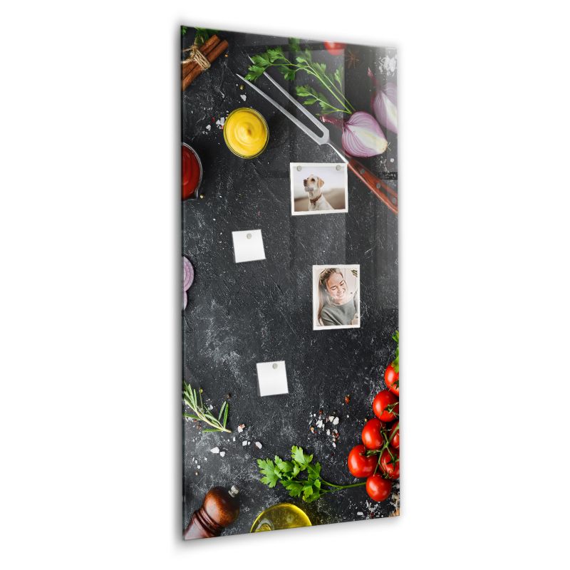 Foto tablica magnetyczna Wallfluent 70x100 cm Składniki na pizzę 1 szt.