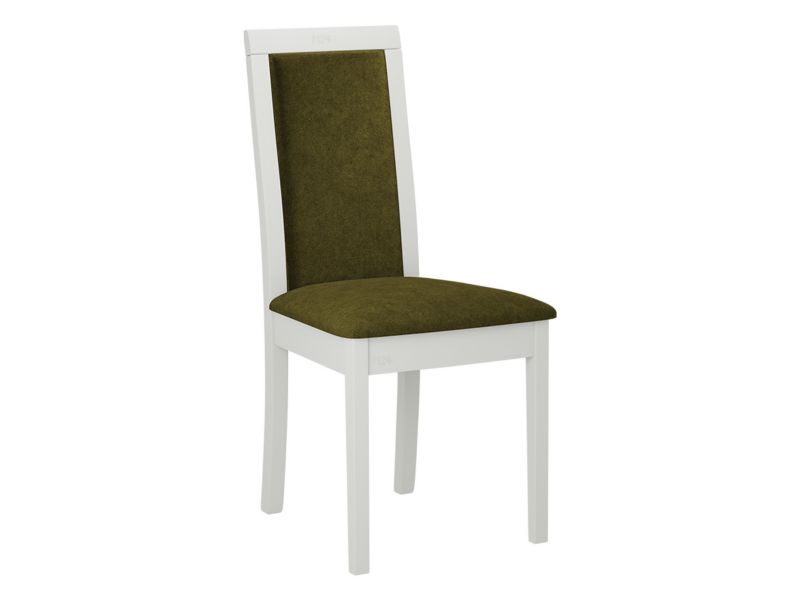 Krzesło MIRJAN 24 tapicerowane Roma IV biały/aksamit ciemna oliwka 1 szt.