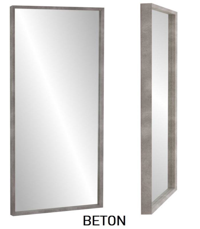 Lustro wiszące KOLOR BETON 120x60 w ramie KASETONOWEJ/ Z EFEKTEM GŁEBI PREMIUM
