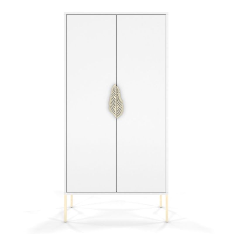 Wysoka biała komoda ze złotymi dodatkami Skandica MERLIN 1 szt.