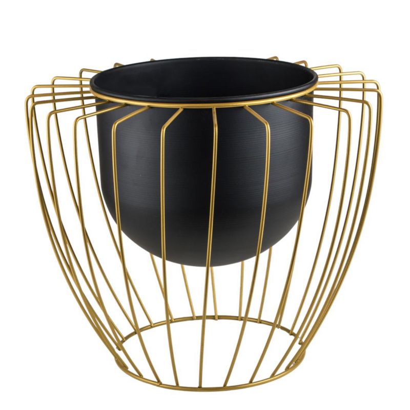 Osłonka doniczki Swen M Direct Home &Garden czarno-złota 14,5x22,5 cm 1 szt.