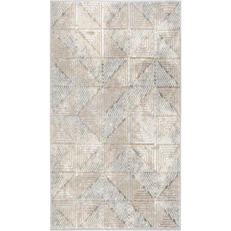 Dywan 67x120 cm nowoczesny Wenecja e-floor geometryczny beżowy 1 szt