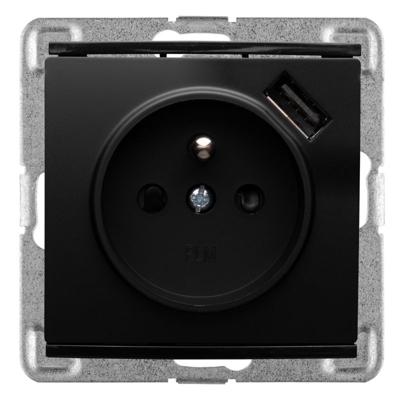Gniazdo Polmark Verona czarne USB