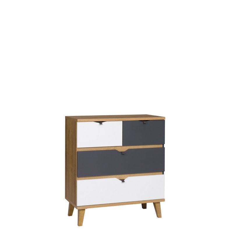 Komoda MIRJAN 24 Memone K4SZ dąb złoty / grafit + biały 1 szt.