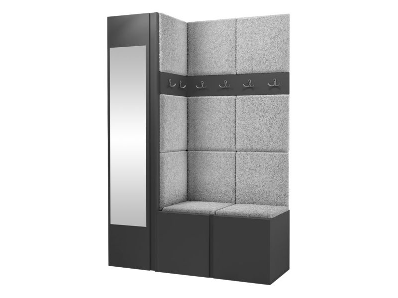 Garderoba MIRJAN 24 Orion X grafit + szara bukla 1 kpl.