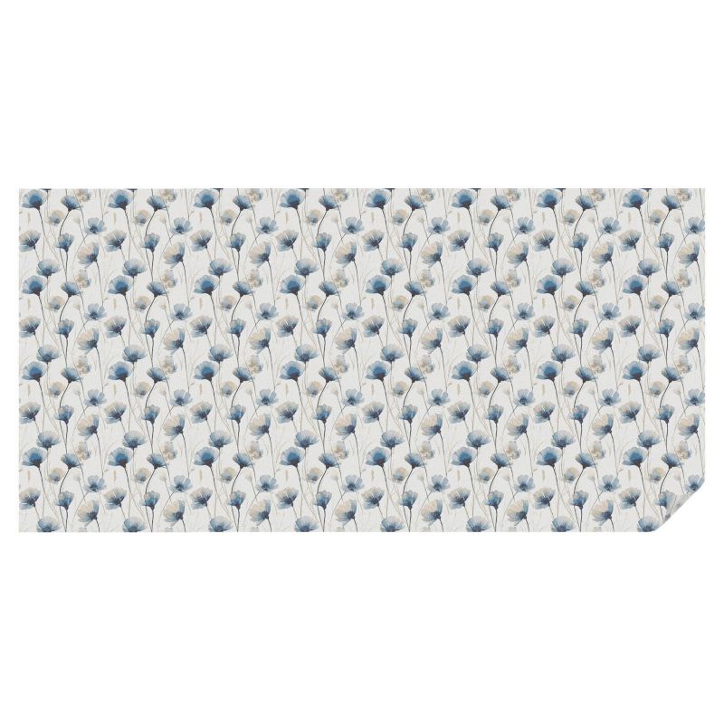 Folia Witrażowa Tulup 200x100 cm Samoprzylepna na Okno Stylowy motyw kwiatowy w odcieniach niebieskiego 1 rol.