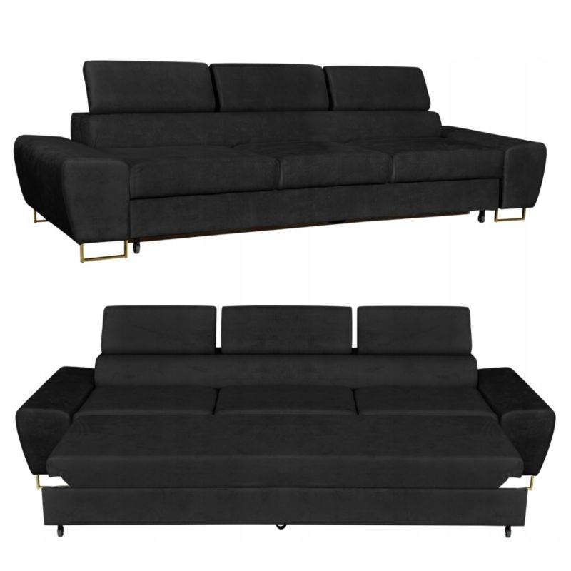 Sofa kanapa do salonu rozkładana Family Meble Bosso czarna 1szt