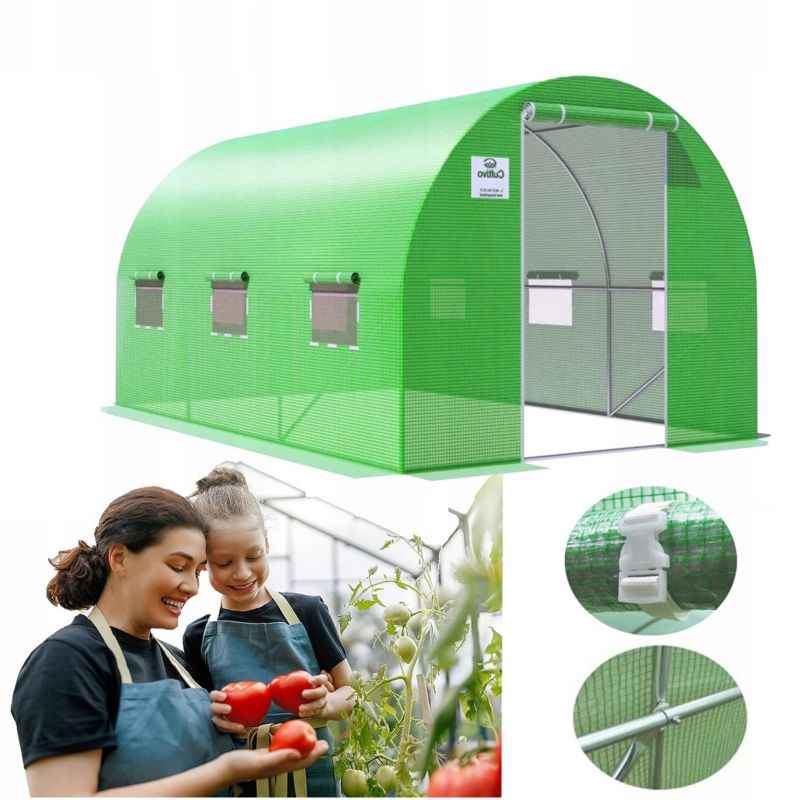 Tunel Ogrodowy Cultivo Foliowy Szklarnia 3x4,5x2 - 13,5m2 Zielony 1 szt