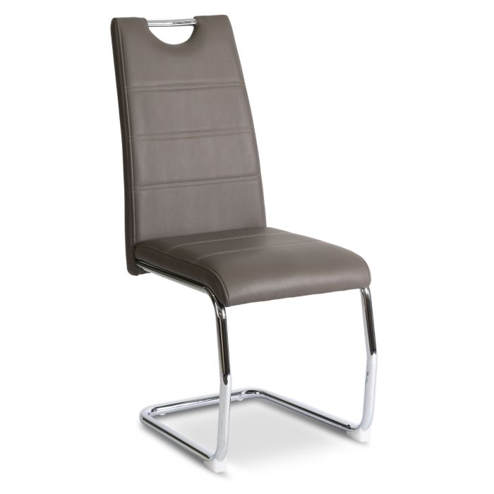 Krzesło Mebel Elite LOPEZ Kuchenne Na Płozach Do Jadalni Kuchni Salonu Ekoskóra Szare 1 szt