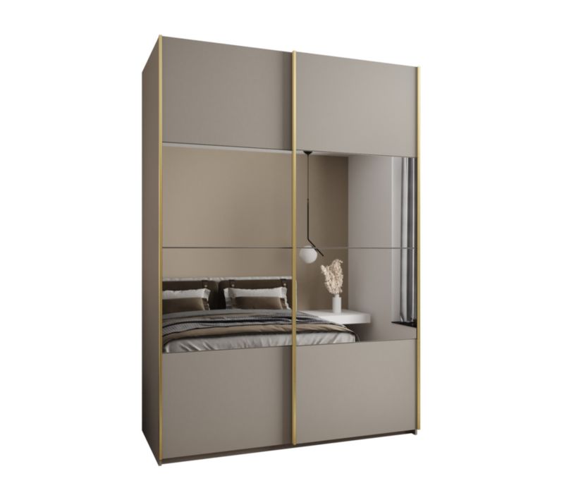 Szafa przesuwna Abiks LUX 4 wysoka szer.170cm kaszmir/kaszmir/złoty 1szt.