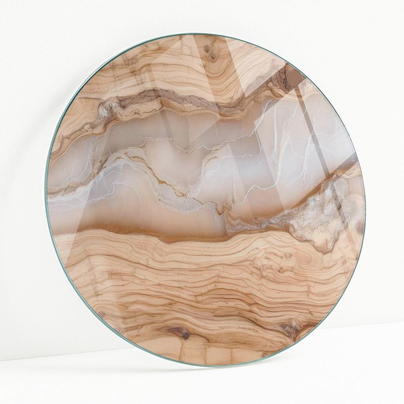 Blat Szklany z Nadrukiem Wallfluent FI 50 cm Drewno z żywicznymi akcentami 1 szt.