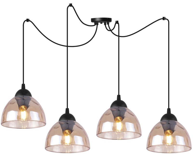 Lampa sufitowa wisząca Light Home LH Pająk Venice 4x E27 60W klosz miodowy 1szt.