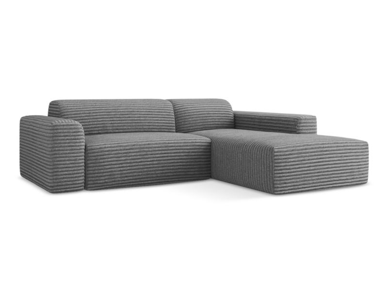 Narożnik prawostronny LaMiaSofa BOVA z tkaniny sztruksowej 270x190 cm ciemny szary 1 szt.