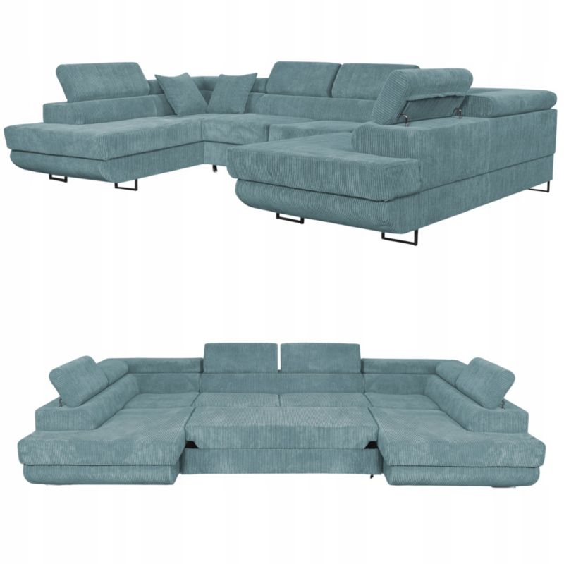 Narożnik do salonu rozkładany Family Meble Savio niebieski 1szt