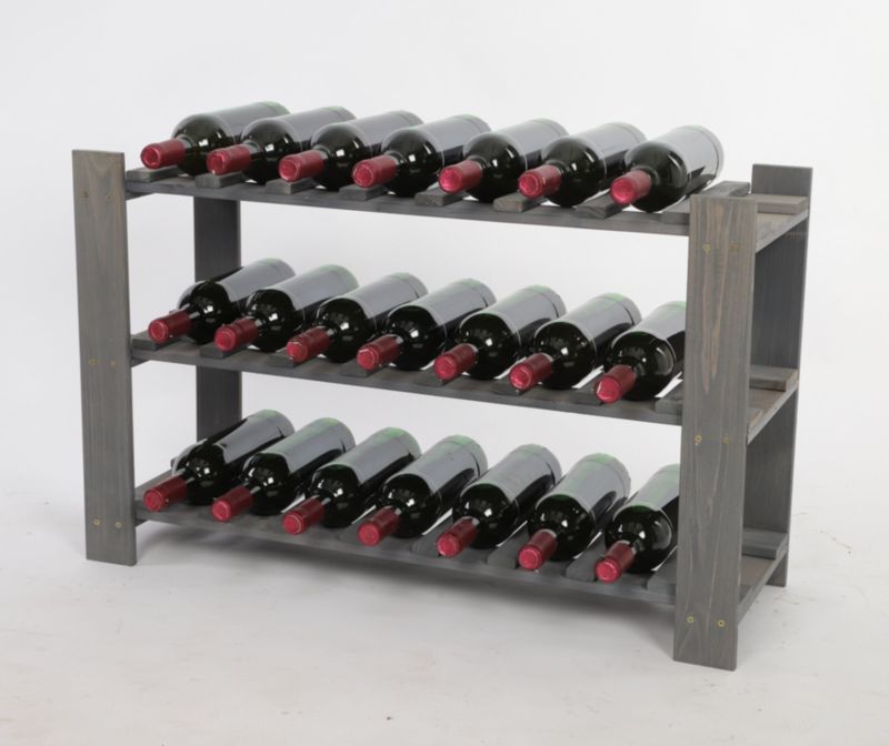 Stojak na wino drewniany MODO24 impregnacja szara 21 butelek 1 szt.