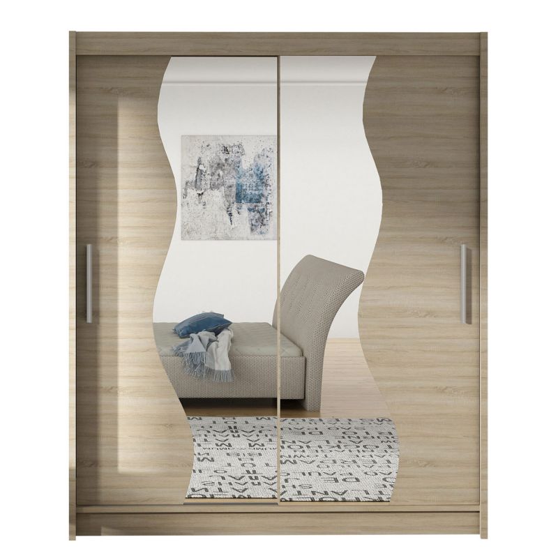 Szafa MIRJAN 24 z drzwiami przesuwnymi Presto S dąb sonoma/lustro 1 szt.