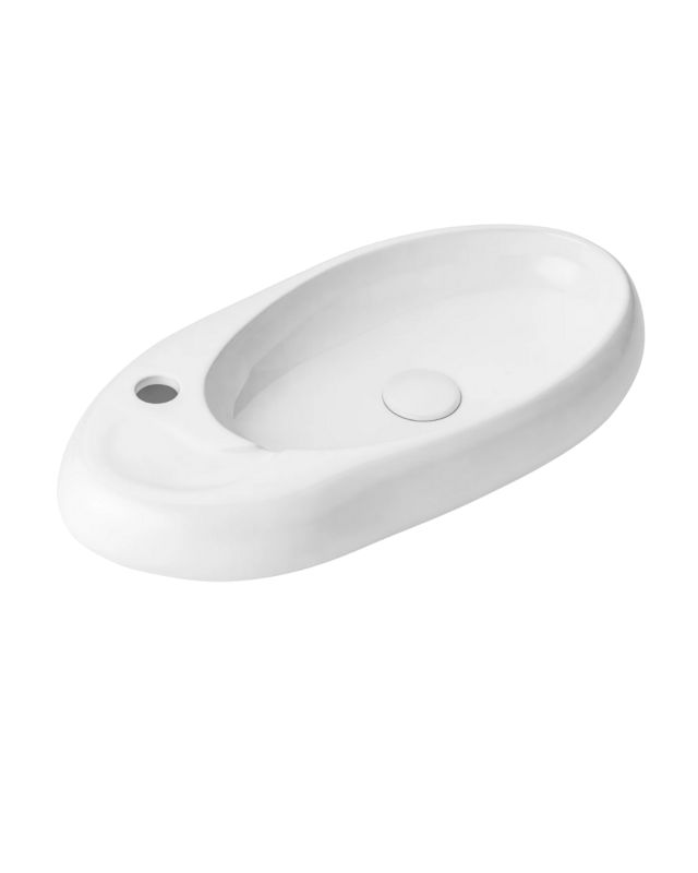 Umywalka ścienna Uptrend ZEVA biały połysk, z otworem na baterię, lewa 1 szt.