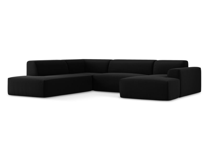 Sofa panoramiczna LaMiaSofa BOVA z tkaniny welwetowej 344x264 cm czarny 1 szt.