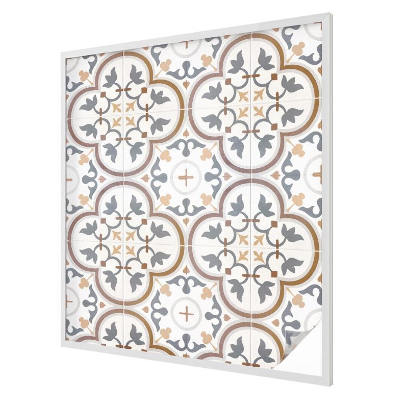 Folia Chroniąca Prywatność Mrożona Wallfluent 100x116 cm Witrażowa Naklejka Na Szybę Klasyczne kaflowe ornamenty 1 rol.