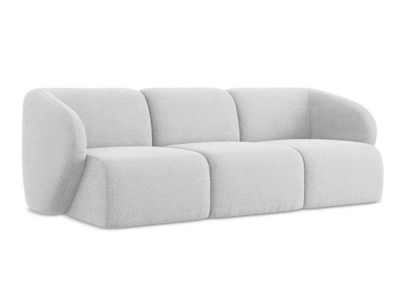 3-osobowa kanapa modułowa LaMiaSofa CERVO z tkaniny bouclé 244x94 cm srebrny 1 szt.