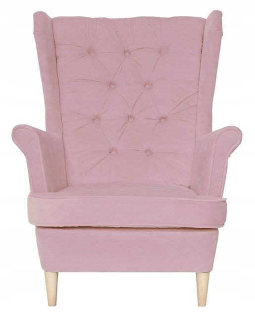 Fotel uszak do salonu Family Meble Gaja pudrowy różowy 1szt