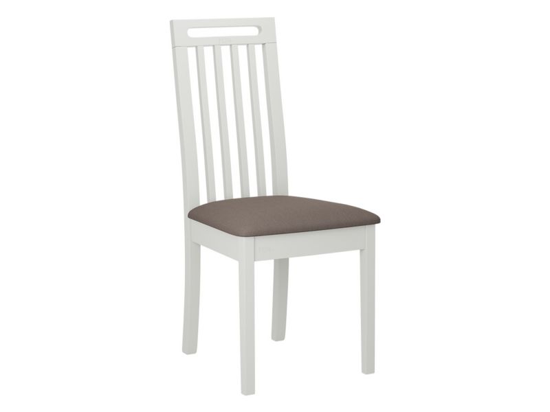 Krzesło MIRJAN 24 tapicerowane Roma X biały/brązowa plecionka 1 szt.