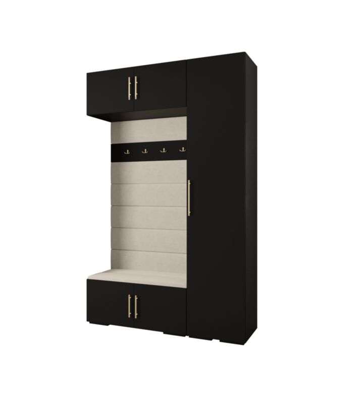 Garderoba do przedpokoju Abiks INOVA 3 Z19 czarny+złoty+manila02 1 szt.