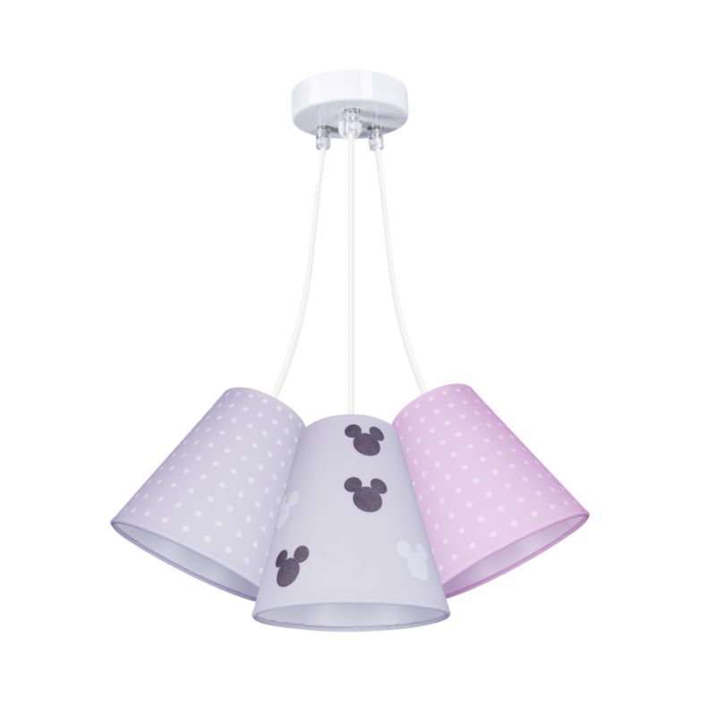 Lampa wisząca Diadem Volteno potrójna Szaro - różowa 1 szt