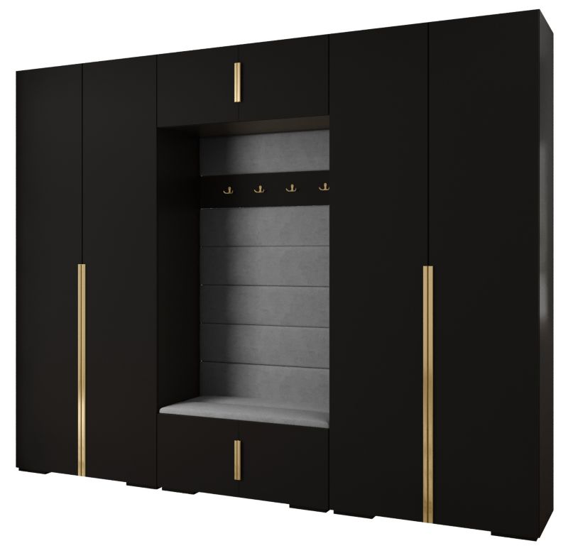 Garderoba do przedpokoju Abiks INOVA 1 Z9 czarny+złoty+manila16 1szt.