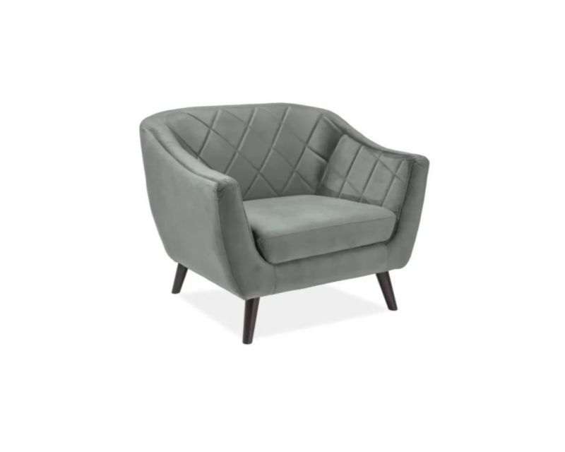 Fotel Signal do salonu MOLLY 1 VELVET szary 1 szt