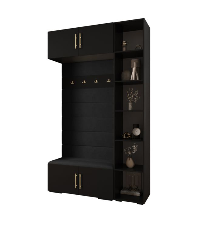 Garderoba do przedpokoju Abiks INOVA 3 Z20 czarny+złoty+manila18 1 szt.