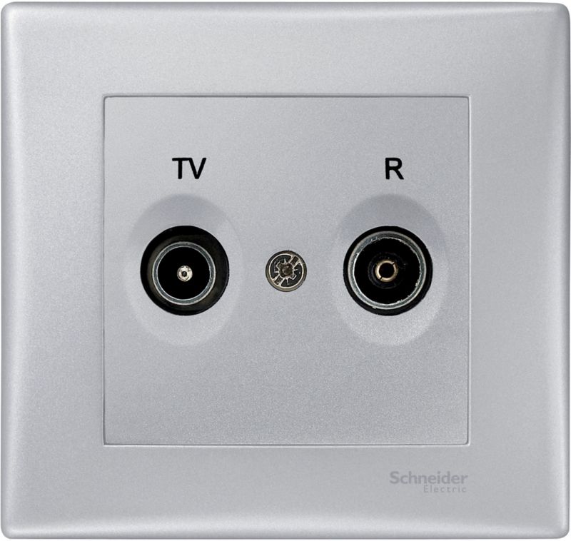 Gniazdo RTV końcowe Schneider Electric Sedna aluminium